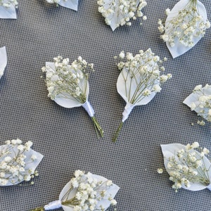 Boutonniere baby&#39;s breath Dry flowers boutonnière Wedding buttonhole Groomsmen boutonniere, Rustic wedding Men buttonhole Gypsophila