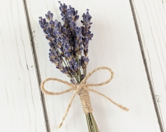 Rustic wedding boutonniere, Dried lavender boutonnieres, Buttonhole for man, Boutonniere groomsmen, Mini dried bouquet