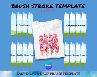 Brush Stroke Canva Template,Paint Stroke Frame,Canva Frame Template,Canva Editable,Trending Brushstrokes,Template for Shirts,Valentine's Day