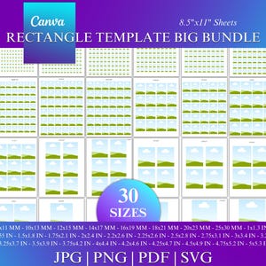 Rectangle Template Bundle, Canva Rectangle Template, Multipurpose Label Template, Canva Editable, Rectangle Sticker, Rectangle Label,Pendant