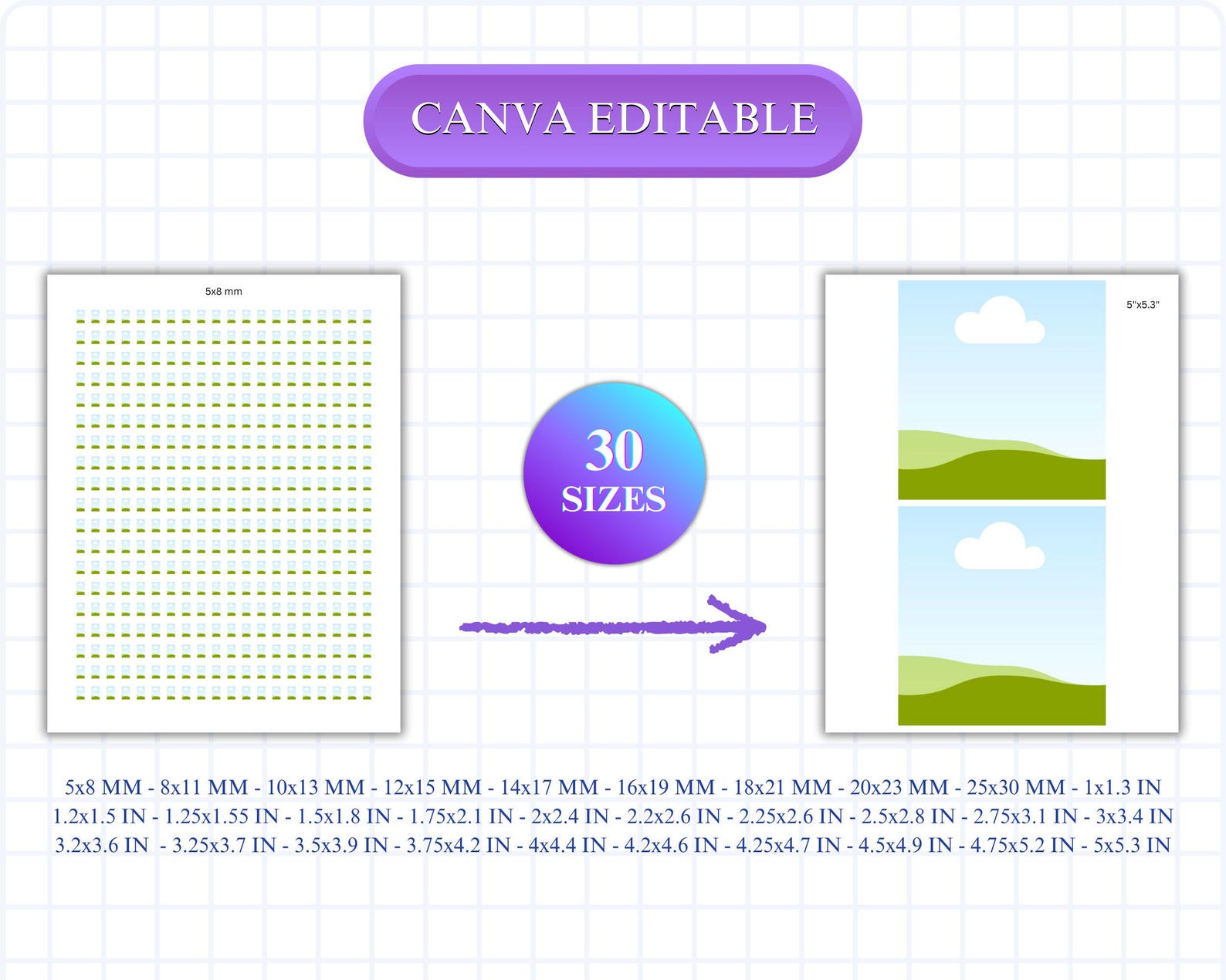 Rectangle Template Bundle, Canva Rectangle Template, Multipurpose Label ...