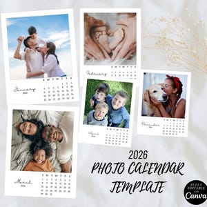 2026 Photo Calendar Template,Custom Photo Calendar,Canva Calendar Template,Canva Editable,Custom Photo Frame,Photo Template,Mothers Day Gift