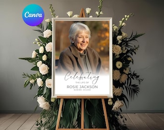 Celebration of Life Template, Funeral Poster, Funeral Welcome Sign, Funeral Sign Template, Celebration Of Life Poster, Funeral Photo Board