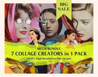 Surreal Collage Creator 2450+ Images, Digital Collage Maker, Collage Creator for Photoshop and Procreate Collage Images, Retro, Vintage, PNG
