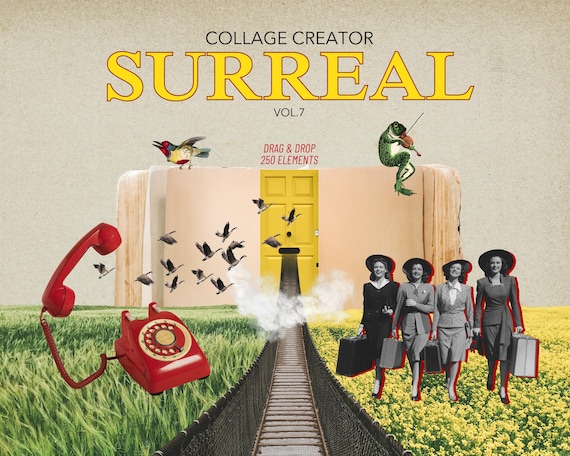 Surreal Collage Creator 250 Images, Digital Collage Maker, Collage Creator for Photoshop, Procreate, Canva, Retro,Vintage,PNG Collage Images
