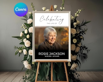 Celebration of Life Template, Funeral Poster, Funeral Welcome Sign, Funeral Sign Template, Celebration Of Life Poster, Funeral Photo Board