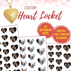 Locket Photo Print Herz, Benutzerdefinierte herzförmige Medaillon, perfekte Passform für Ihr Medaillon, Jahrestag, Geburtstag, Vatertagsgeschenk, Medaillon Bilder