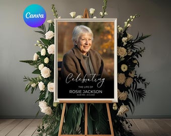 Celebration of Life Template, Funeral Poster, Funeral Welcome Sign, Funeral Sign Template, Celebration Of Life Poster, Funeral Photo Board