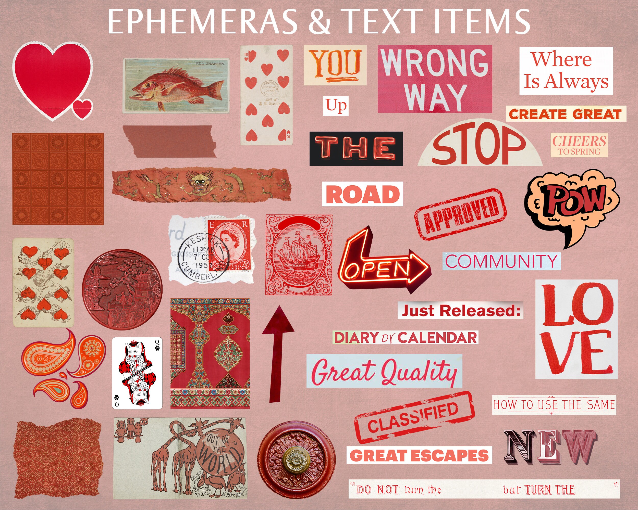 Collage Design Red RED Surreal Collage Creator, DIY Photo Collage Art Maker, Cut Out ...