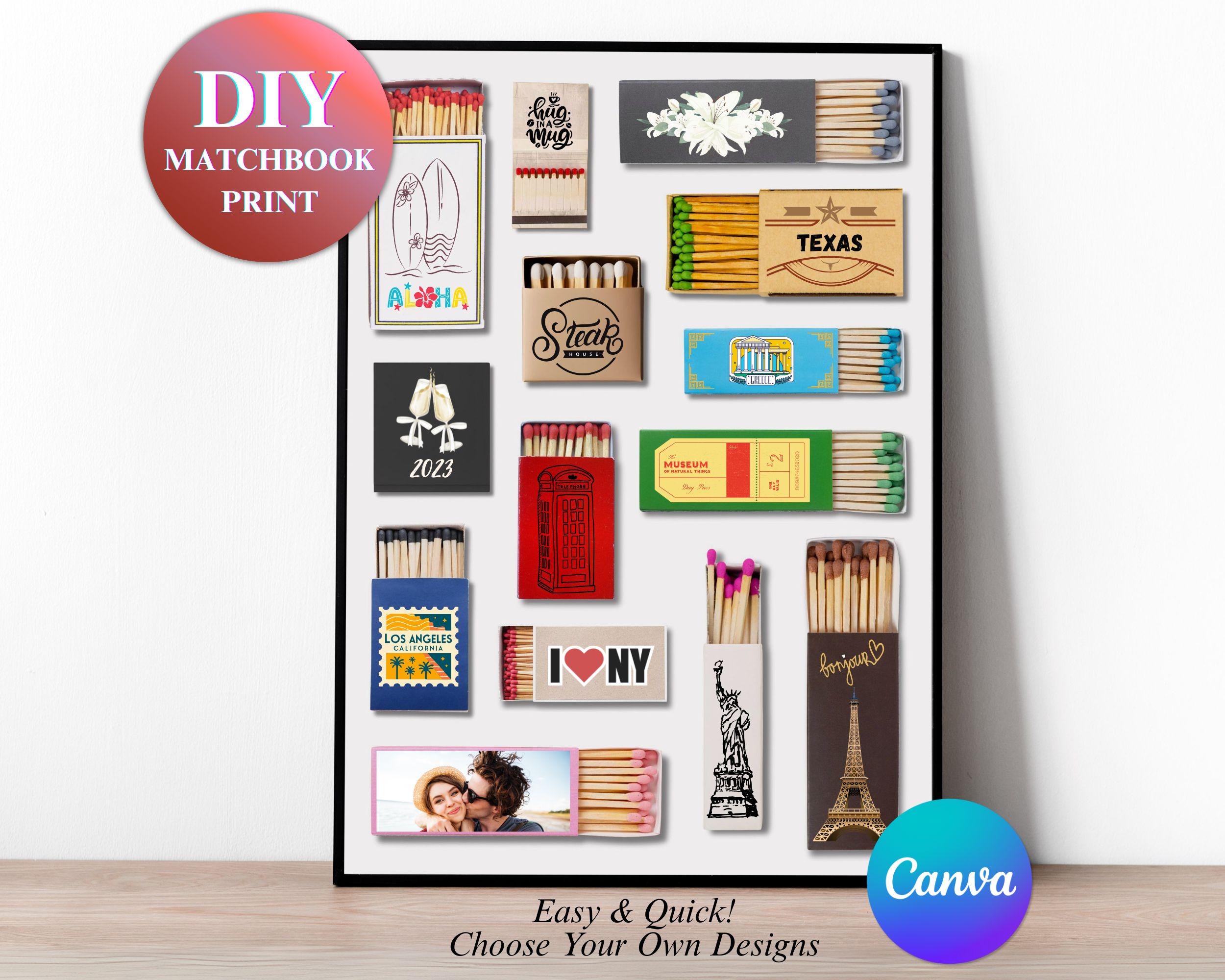 Matchbox Poster.pdf Matchbox Poster Template, Blank Matchbook Template, Custom Matchbox Art ...