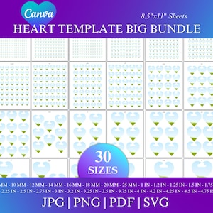 Herzvorlagenpaket, Canva-Herzvorlage, Mehrzwecketikettenvorlage, Canva bearbeitbar, Herzformaufkleber, Herzetikettenvorlage, Vatertag