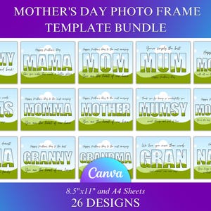 Muttertag Canva Vorlage, Mutter Canva Rahmen, Mom Canva Rahmen Bundle, Mutter Foto Collage, Ziehen Sie Tropfen Rahmen, benutzerdefinierte Collage Muttertagsgeschenk