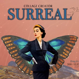 Surreal Collage Creator, DIY Photo Collage Art Maker, Cut Out Design Element, Commercial Use PNG, Digital Scrapbook, Digital Graphic Bundle