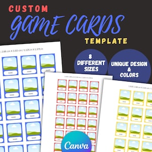 Modello di gioco personalizzato, modello di gioco modificabile, modello di gioco Canva, carte per giochi di società, serata di giochi in famiglia, carta da gioco personalizzata, gioco per serata tra ragazze