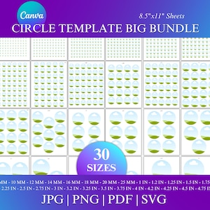 Circle Template Bundle, Canva Circle Template, Multipurpose Labels Template, Canva Editable,Circle Sticker,Round Label Template,Father&#39;s Day