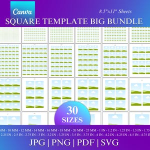 Quadratisches Vorlagenpaket, Canva quadratische Vorlage, Mehrzwecketikettenvorlage, Canva bearbeitbar, quadratischer Aufkleber, quadratisches Etikett, Cabochon, Anhänger