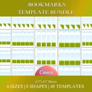Lesezeichenvorlagen-Bundle, Canva Lesezeichenrahmen, ziehen und ablegen, Canva bearbeitbares Lesezeichen, druckbare Lesezeichenvorlage, gestalten Sie Ihr Lesezeichen