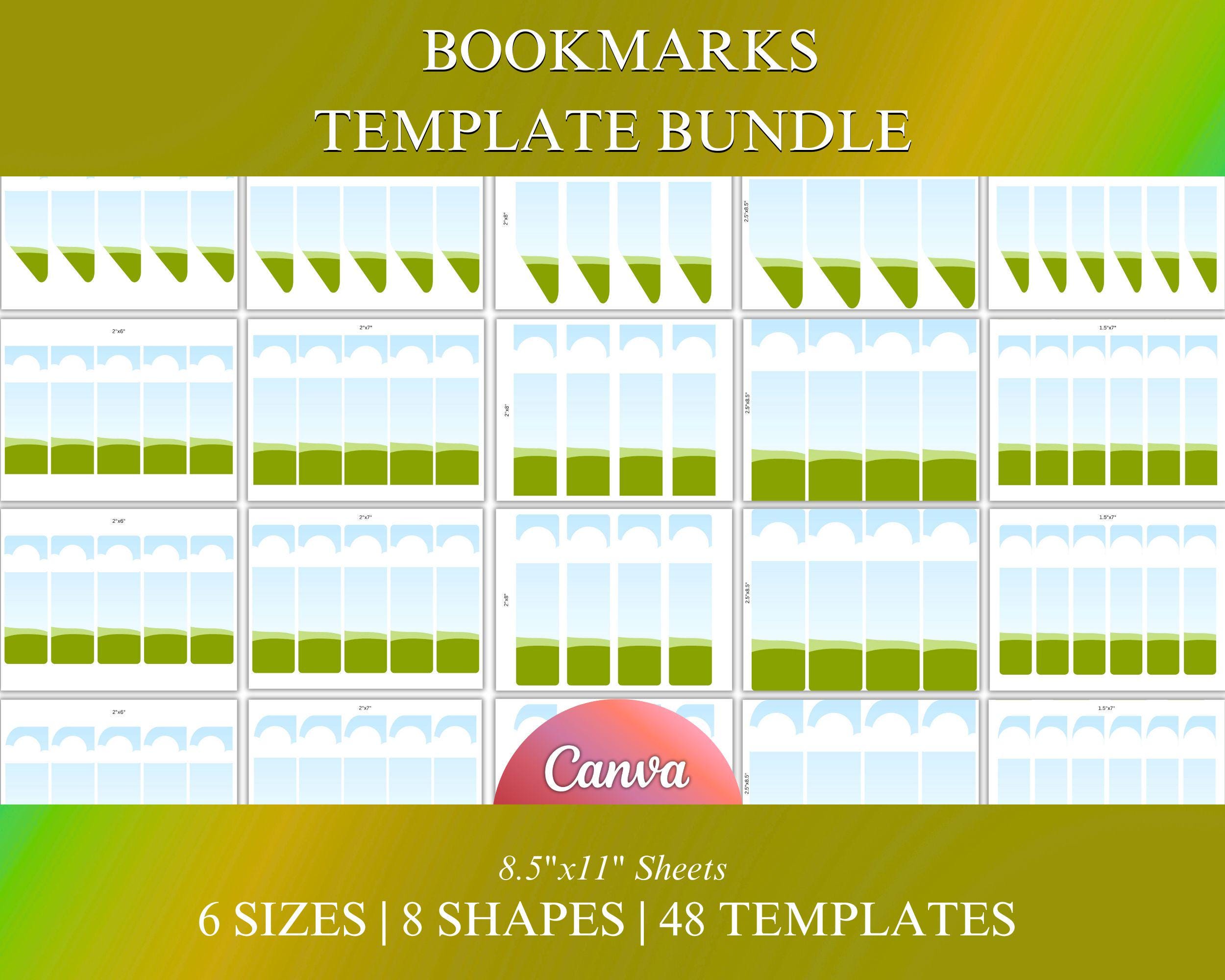 Bookmark Template Bundle, Canva Bookmark Frame, Drag and Drop, Canva ...