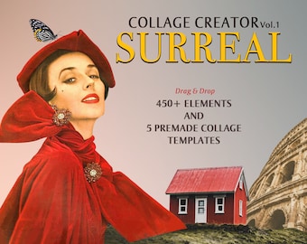 Surreal Collage Creator 450+ Images, Digital Collage Maker, Collage Creator for Photoshop and Procreate Collage Images, Retro, Vintage, PNG