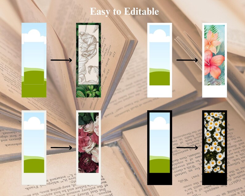 Anpassat bokmärke, bokmärkesmall, personlig, bokmärkesram i Canva, dra och släpp, redigerbart bokmärke i Canva, utskrivbart bokmärke, alla hjärtans dag bild 4