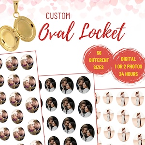 Locket Photo Print Oval, Benutzerdefinierte ovale Medaillon, perfekte Passform für Ihr Medaillon, Jahrestag, Geburtstag, Vatertagsgeschenk, Medaillon Bilder