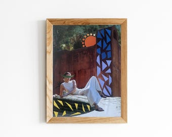 Original Collage Art, Colorful, Magazine Collage, Mixed Media Art, Surreal Artwork, Paper Collage, Mothers Day Gift, Handmade Art,Theatrical