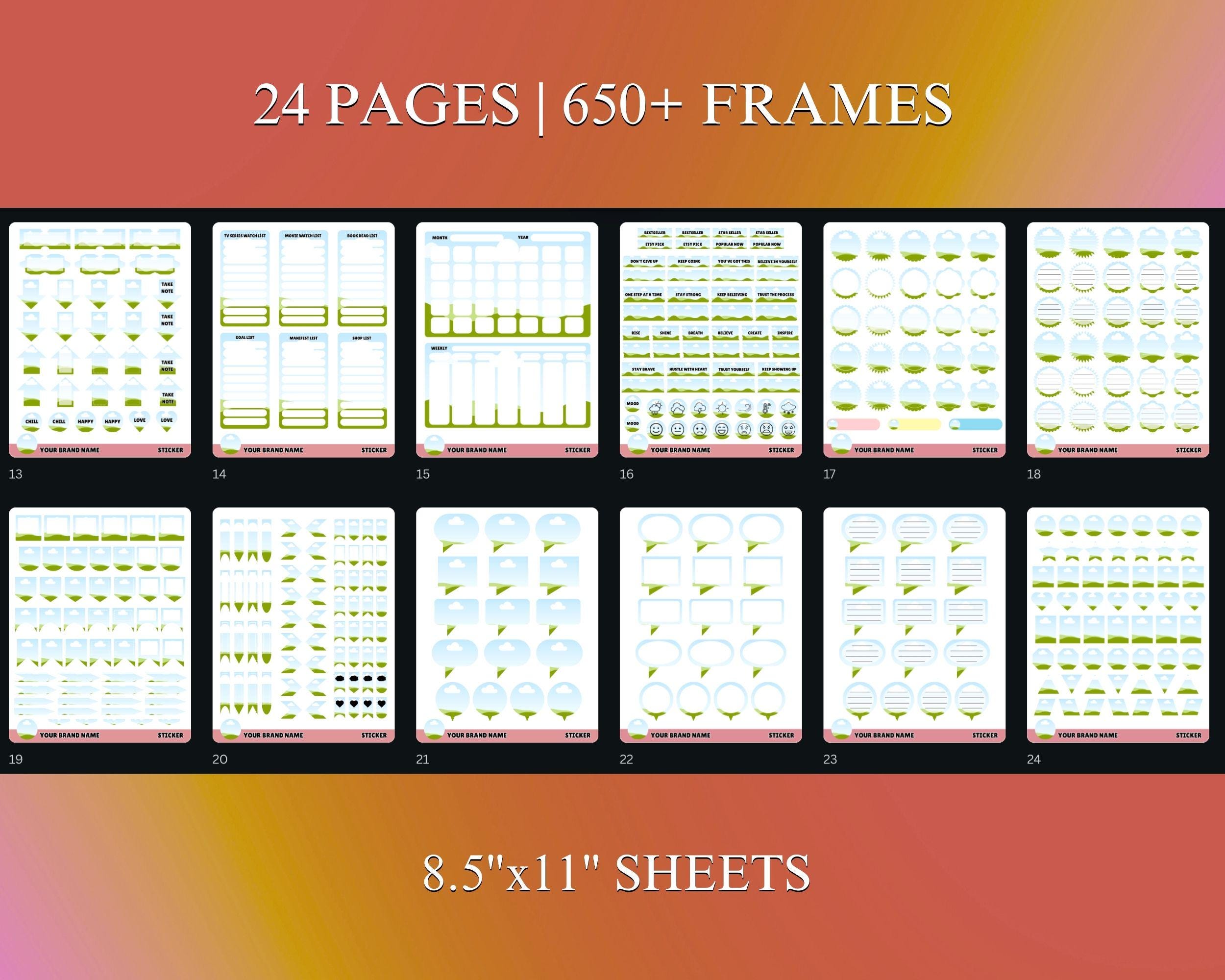 Sticker Template Bundle, Custom Sticker Sheet, Canva Sticker Template ...