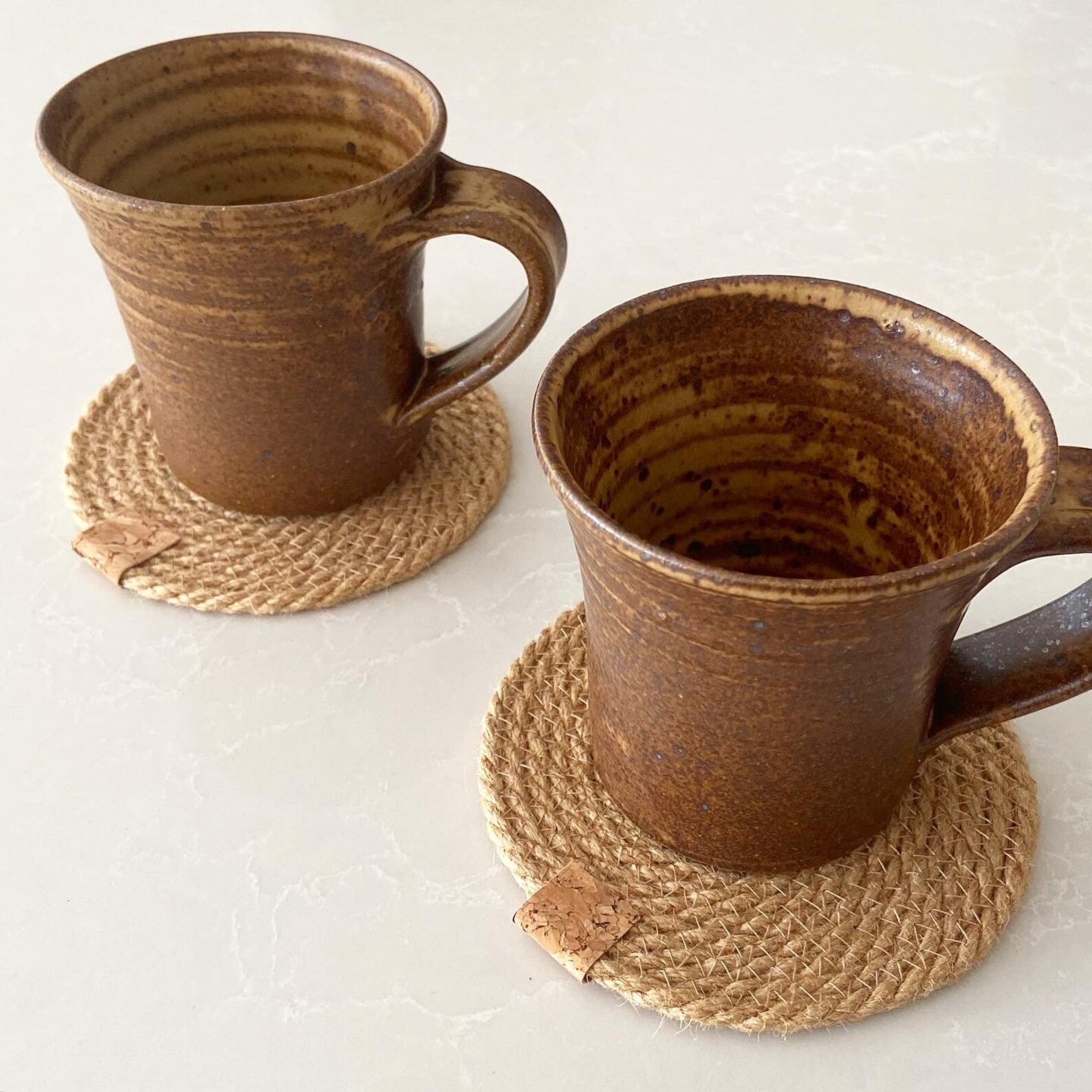 Jute Coasters Coaster Coaster Set Jute Etsy