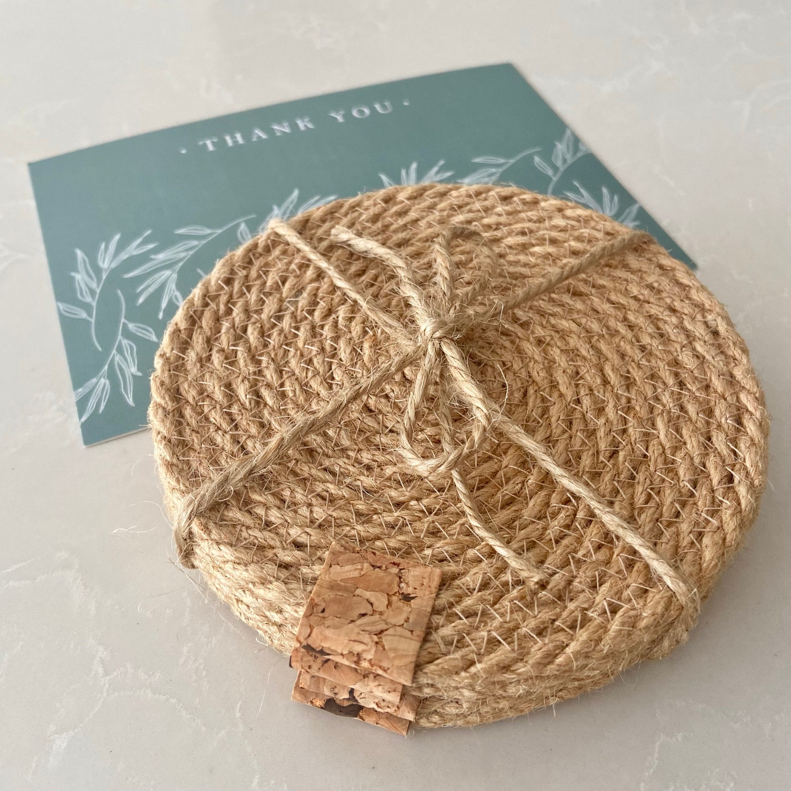 Jute Coasters Coaster Coaster Set Jute Etsy