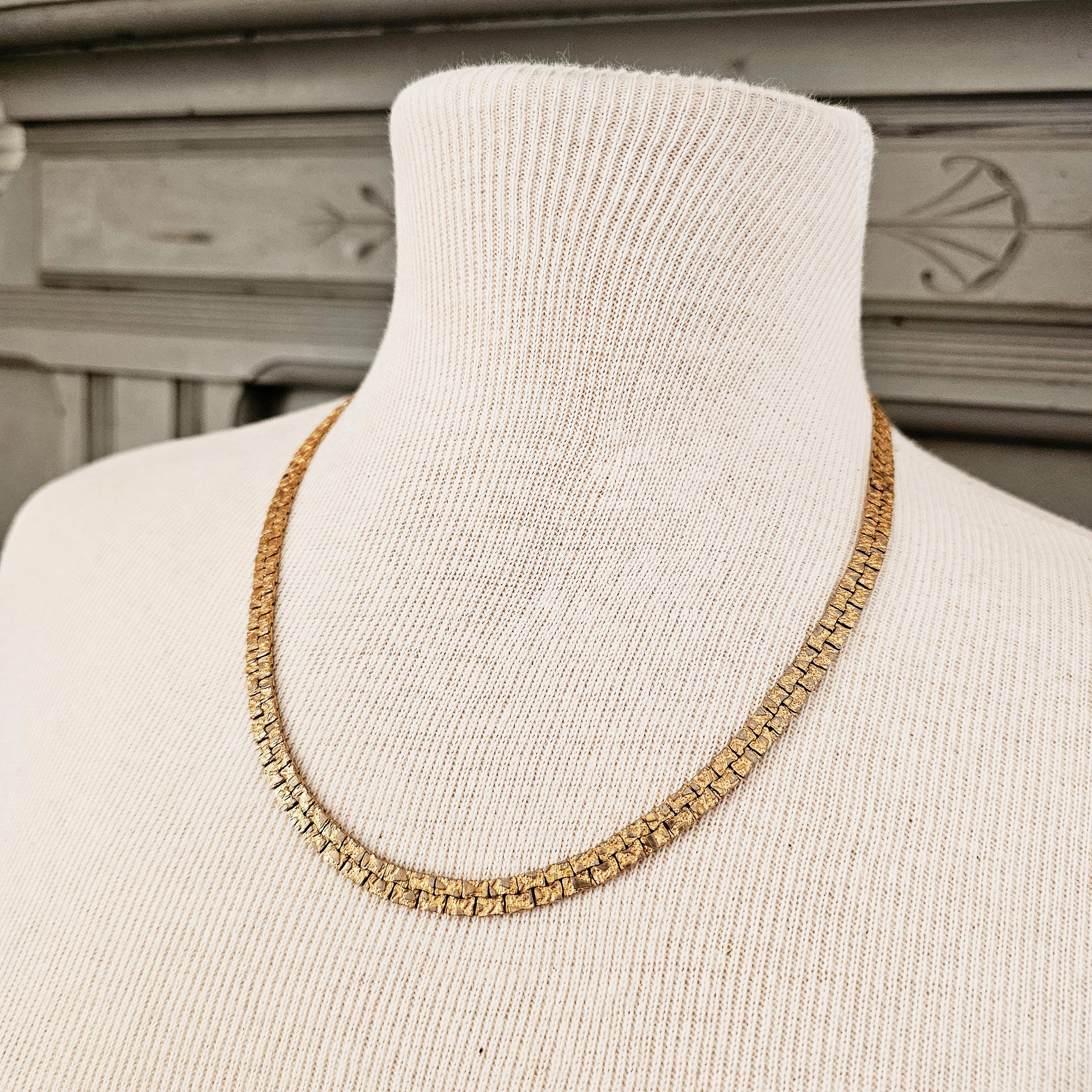 Vintage Gold Tone Nugget Necklace