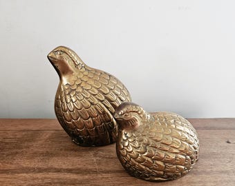 VINTAGE | Pair of Brass Quails
