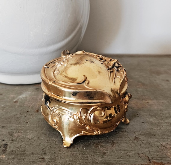 ANTIQUE | W B Mfg Weidlich Bros Art Nouveau Jewelry Casket Trinket Jewelry Box