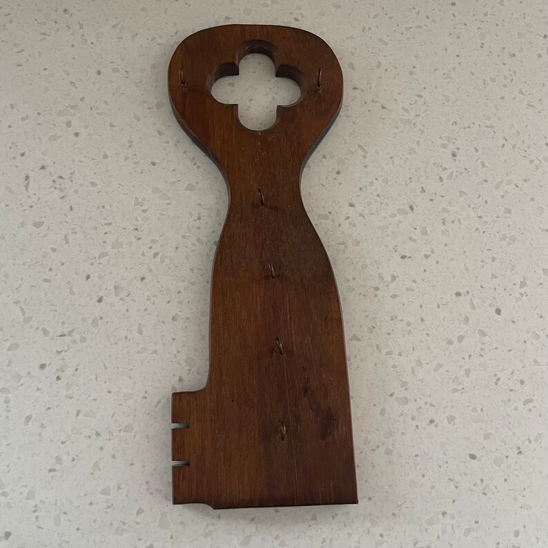 Vintage Mid Century Key Shaped Wood Key Holder Wall Hanging Rack - Etsy