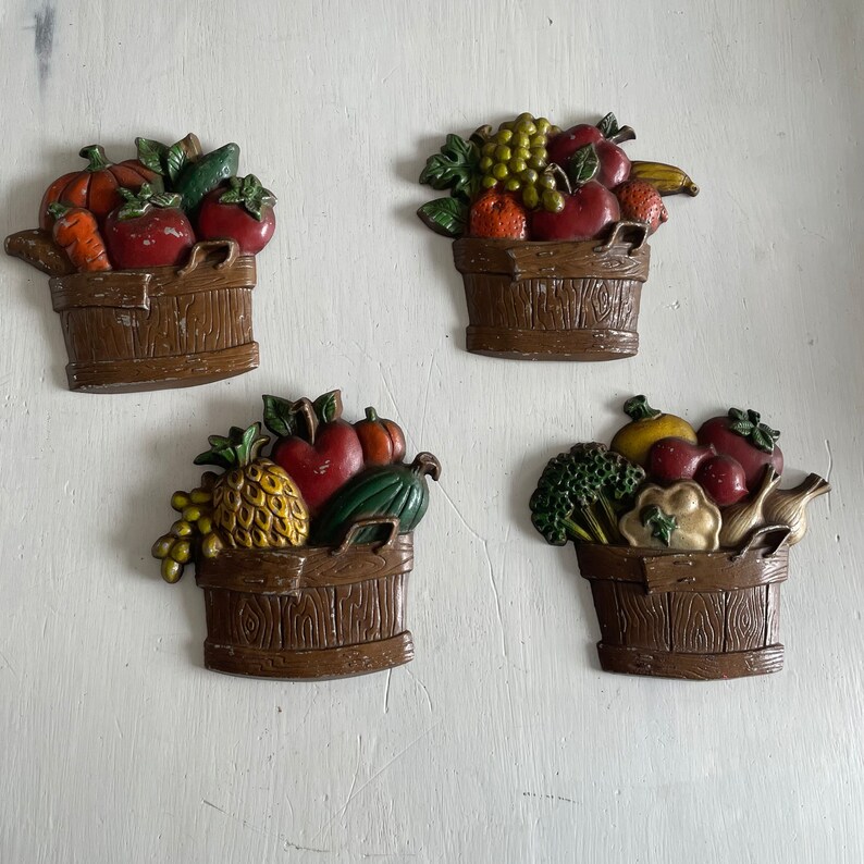 Vintage Sexton 1976 Fruit Vegetable Wall Art Set of 4 Made in Etsy