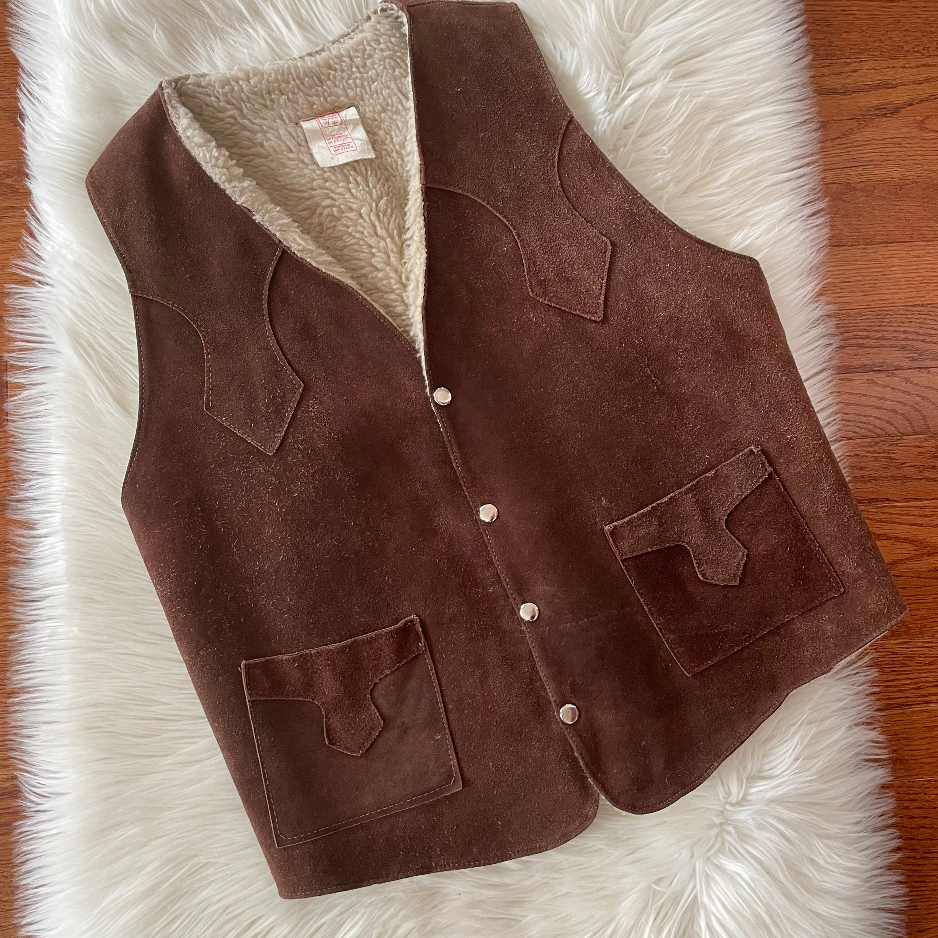 Leather Sherpa Vest - Etsy