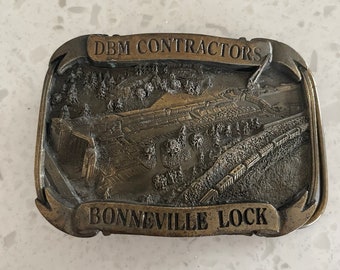 Vintage Ownco Belt Buckle Bonneville Lock DBM Contactors