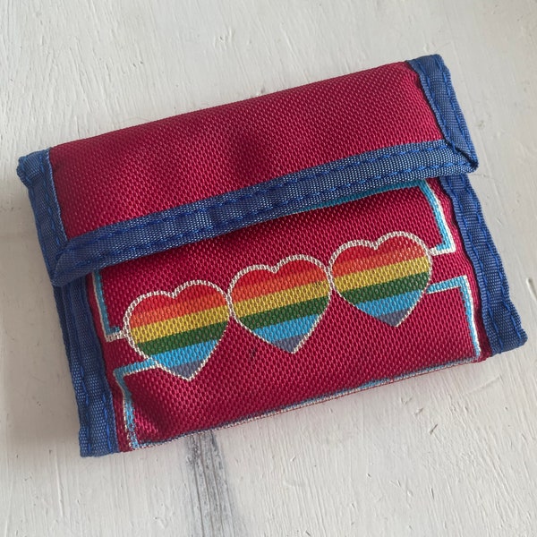 Vintage Heart Rainbow Wallet Canvas