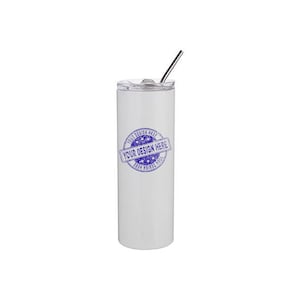 CUSTOM 20 oz Stainless Steel Tumbler with Top and Straw, Your Image Here, Your Logo Here