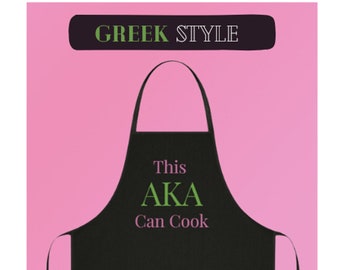 AKA-Inspired Apron - This AKA Can Cook (No Pockets)
