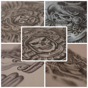 Aztec Inspired Tattoo Designs (5 pack)