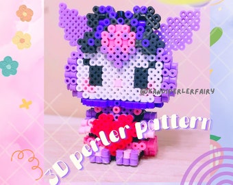 Hello Kitty 3D Perler Keychain – Kandi Perler Fairy
