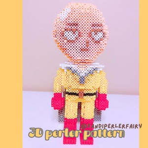 Anime Hero One Punch 3D Perlen Muster zum sofortigen Download! PNG-Datei.