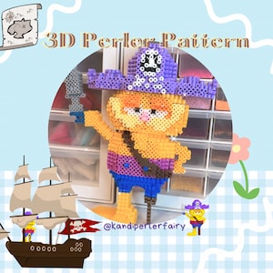 Sofortiger Download! 3D Perler Perlen Muster Faule Niedliche Katze