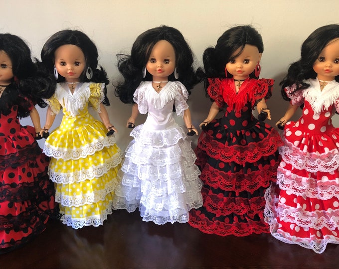 Spiritual Gypsy  Doll. Spain Flamenco Dancer Doll.  Decoration, Collection Doll.  New. Gitana Morena Black Hair. 16 inch/40 cm