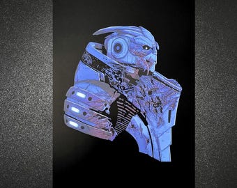 Wounded Garrus Vakarian Art Print (Full Color) 11" x 17" Physical Print