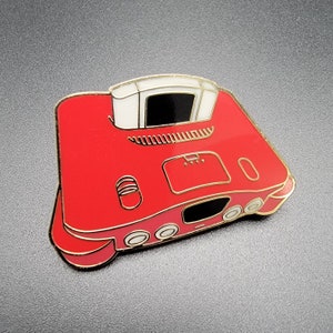 Red N64 Console - 1.5&quot; Hard Enamel Lapel Pin