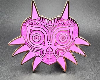 Majora's Mask - Pink Glitter 2" Hard Enamel Pin