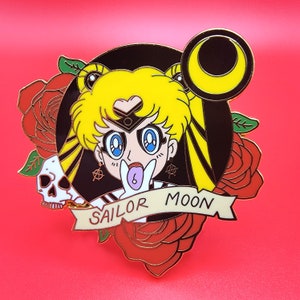 Magical Punk Girl Moon - 2&quot; Hard Enamel Lapel Pin