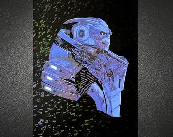 Wounded Garrus Vakarian Art Print (Iridescent Crystals Full Color) 11" x 17" Physical Print