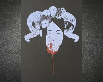 Summer's End Art Print (Grayscale & Red) 11" x 17" Physical Print